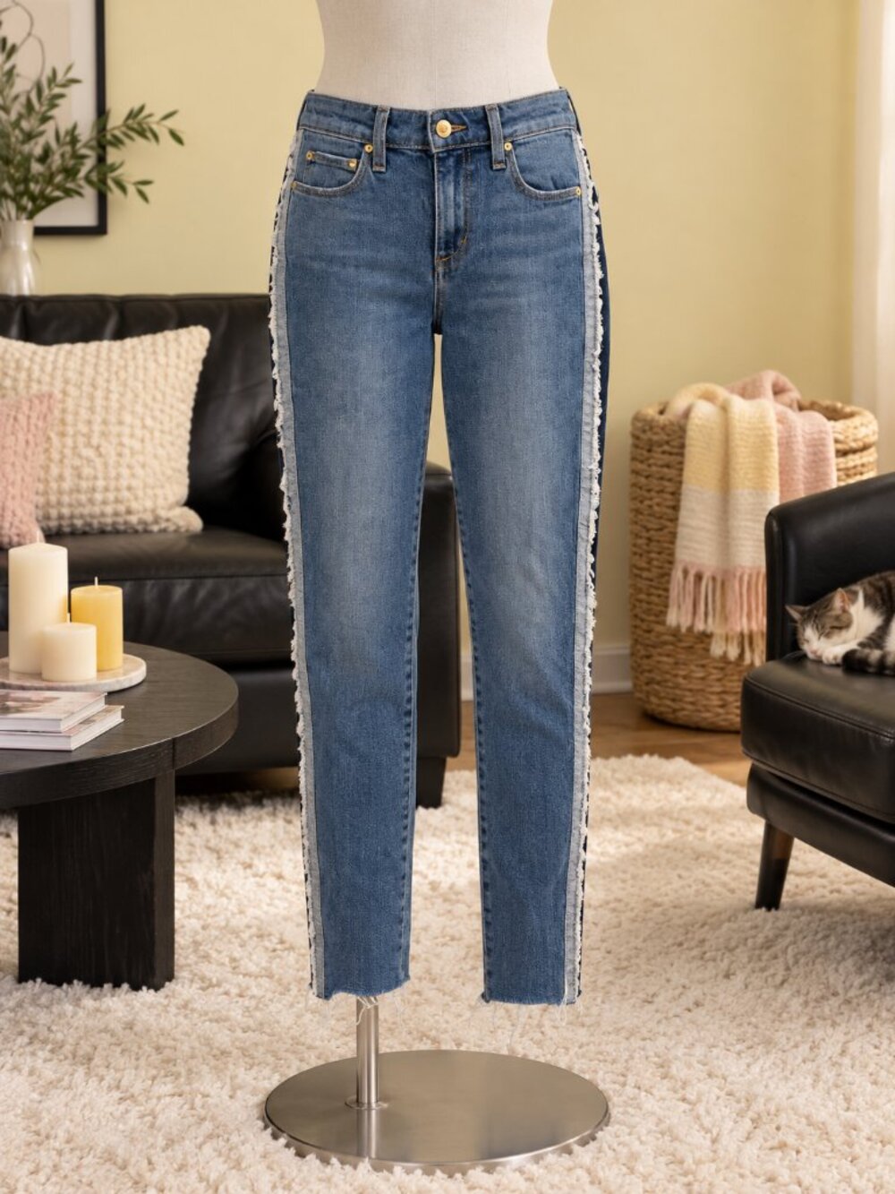 Joe’s Jeans The Icon Mid-Rise Skinny Crop Jeans Size 26 Raw Hem